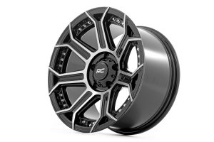 GMC Yukon Wheel - Rough Country - 89 Series Black Machined Gun Metal, One-Piece - Black - '92-'14
